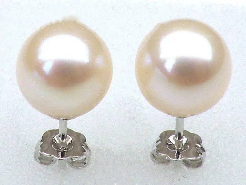 7mm AAA+++ PERFECT ROUND WHITE AKOYA PEARLS STUD EARRING 14K/20 SOLID GOLD