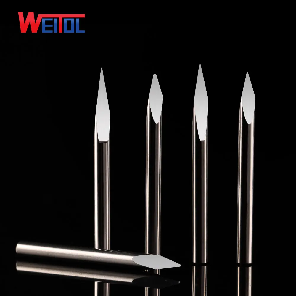 Weitol Metal engraving tools 10 pcs 3.175 mm  Carbide Carving Cutters  Precise Flat Bottom Engraving Bits