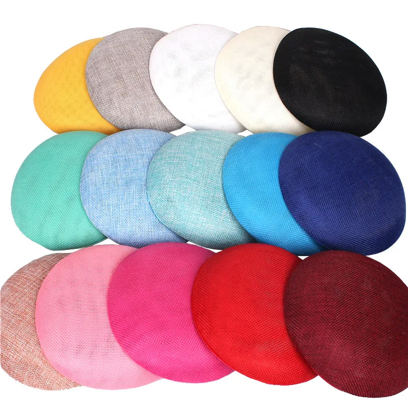 15CM Imitation Sinamay Fascinator Base Party Hats DIY Hair Accessories Cocktail Headwear Bridal Hats Wedding Millinery One Piece