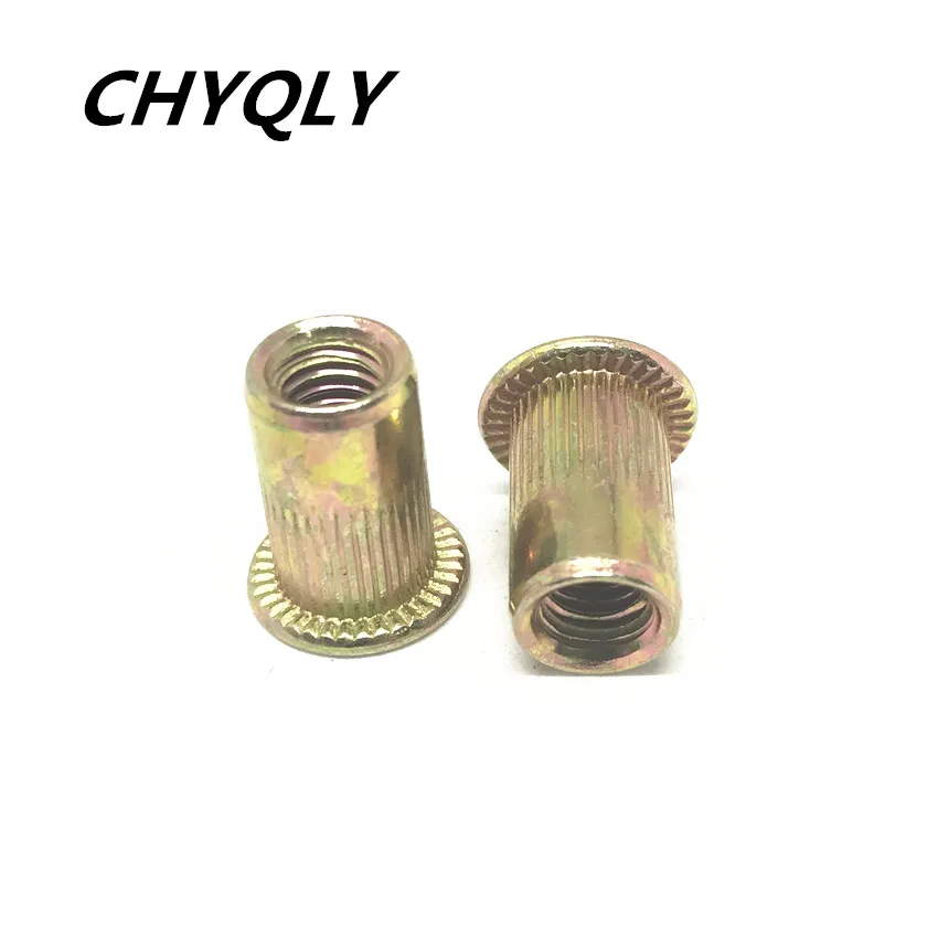 10pcs / 50pcs M3 M4 M5 M6 M8 M10 M12 Carbon Steel Rivet Nut Flat Head Rivnut Inserts Furniture Nut