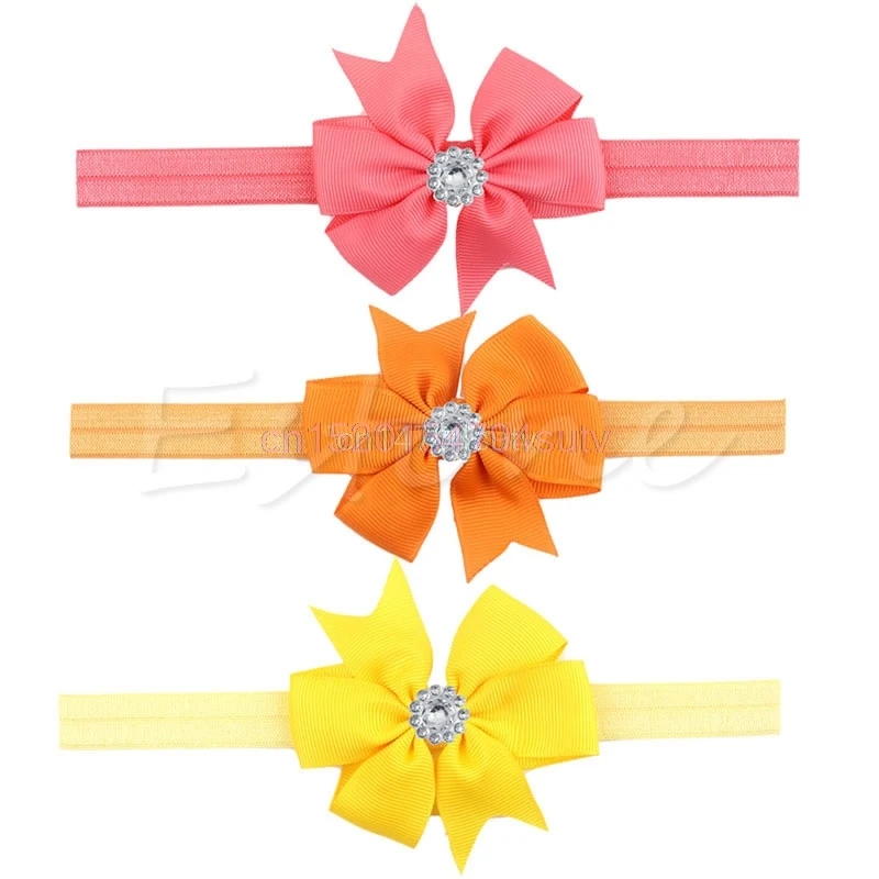 10Pcs Newborn Baby Girl Ribbon Bows Headband Infant Toddler Headwear Bows Elastic Hairbands Girls Kids Hair Accessories