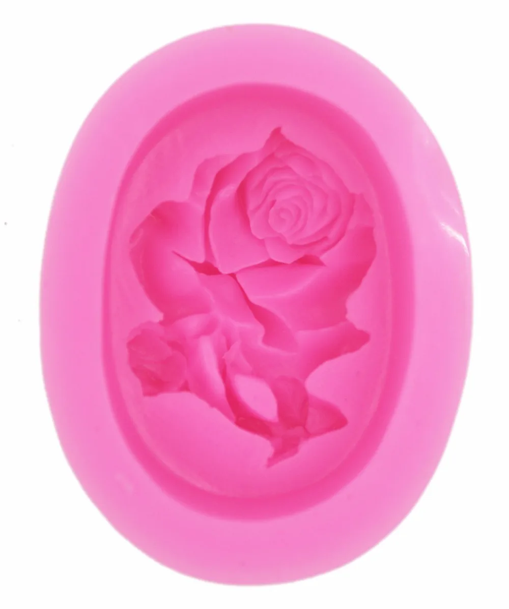 3D Rosa con foglia Mestiere 3d sapone stampi Sapone Del Silicone della muffa DIY Hangmade S552