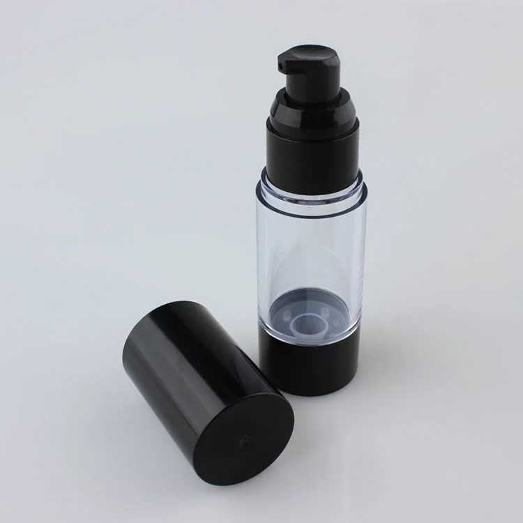 

50PCS black 30 ml airless cosmetic containers, round 30ml airless cosmetic packaging , black airless cosmetic bottles 30ml