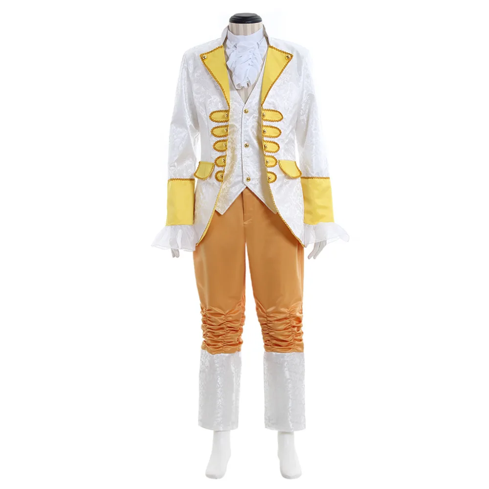 

King Prince Renaissance Medieval Men Cosplay Costume Outfit Top Pants Vest Tie Full Set