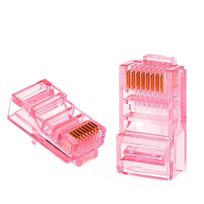 RJ45 Cat5e UTP מחבר רשת כבל ראש תקע צבע זהב-מצופה 8P8C זכר Cat5e מודול RJ45 תקע