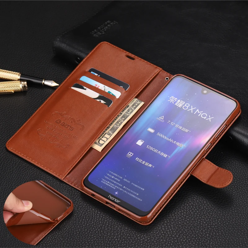 For Honor 8X Max Case Чехол для AZNS Flip PU Leather Stand Cases For 9X Lite 50 Pro Se P50 Mate 40 Nova 9 Y70 Plus Book Cover