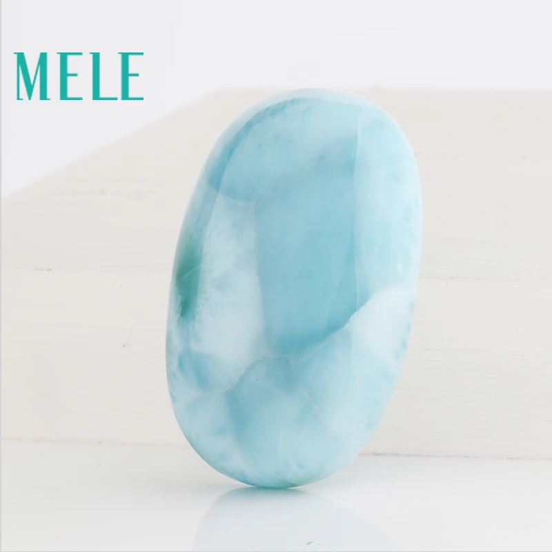 สีฟ้าธรรมชาติ Larimar Stone,รูปไข่31.5มม.* 20มม.,14.04กรัม,สีฟ้าคอลเลกชันที่หายาก,บริสุทธิ์และสะอาด