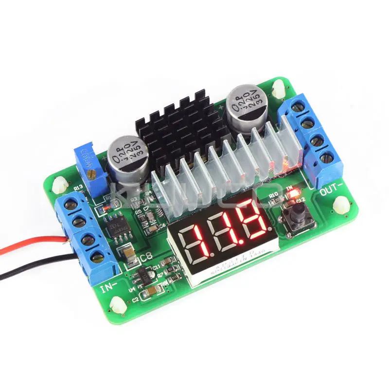 5 PCS/LOT DC DC Converter DC 3.5V~30V 10A 100W Boost Voltage Regulator Adjustable Adapter + Red LED Voltmeter