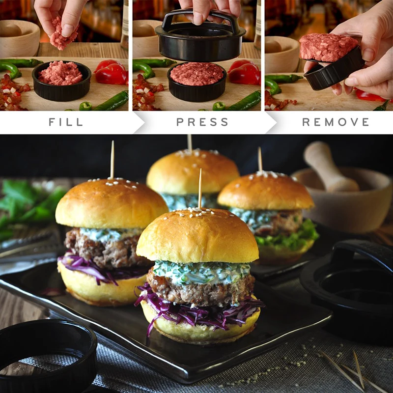 Kitchen Round Shape burger Press Food-Grade ABS Hamburger Meat Press Beef Grill Hamburger Press Patty Maker Mold Mould Tool