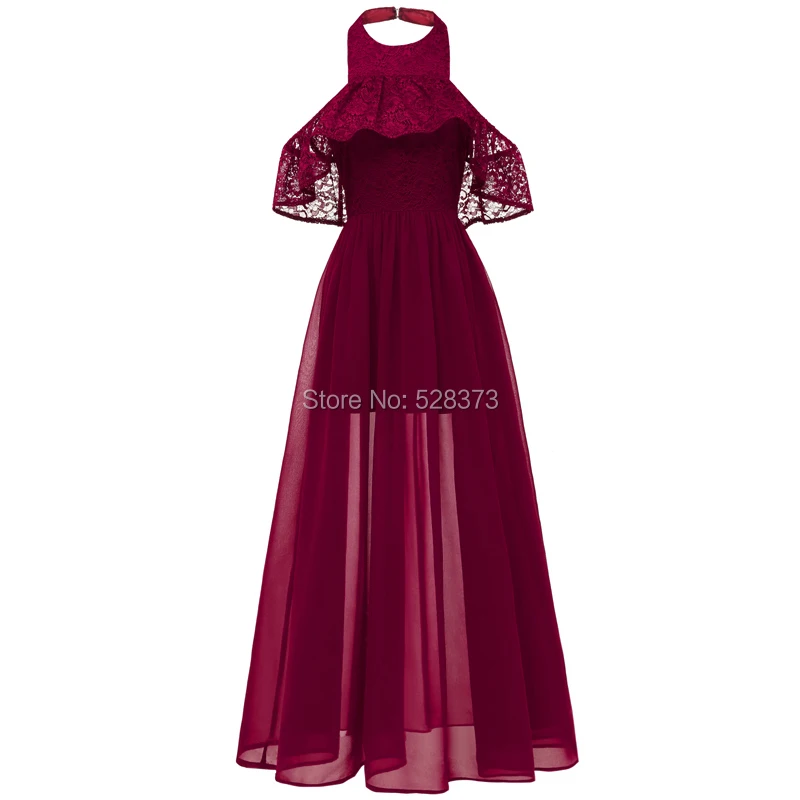 YNQNFS BD81 Real Wedding Guest Dress Chiffon Halter Off Shoulder High Low Bridesmaid Dresses Burgundy Navy Blue 2019