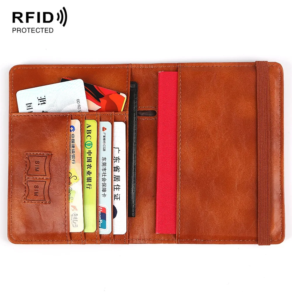 

RFID Blocking Russian Auto Driver's License Bag PU Leather Passport Cover for Car Driving Documents Card Credit Holder wallet