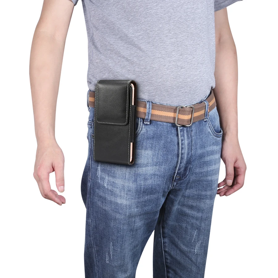 Fashion Universal 4.7-7.2 inch Smart phone Waist Packs Small Phone Pouch Holster Case PU Leather Fanny Pack Casual Belt Clip Bag