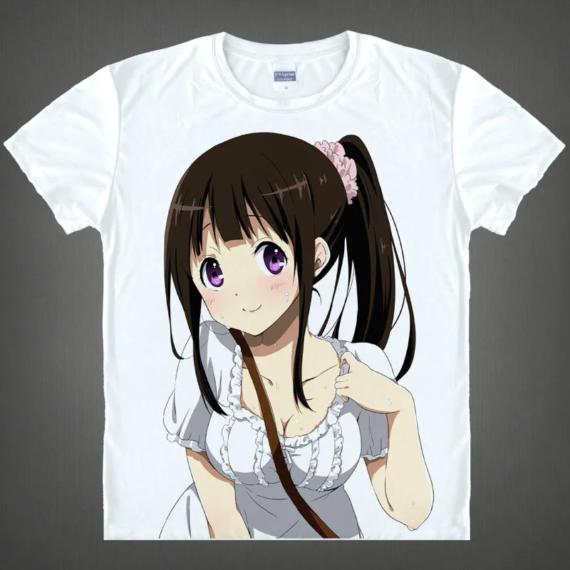 Hyouka T-Shirts Multi-style Short Sleeve Shirts Hyouka Dessert Hotaro Oreki Eru Chitanda Cosplay Shirt