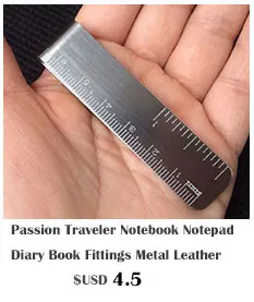 Traveler Notebook Notepad Diary Book Fitting Metal Leather Pen Holder pen clip graduation ruler planner office accessories