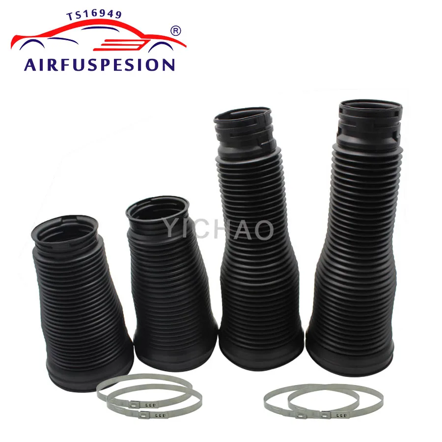 4pcs Front+Rear Air Shock Absorber Dust Cover with Rings For Mercedes Benz W221 2213204913 2213209313 2213205513 2213205613