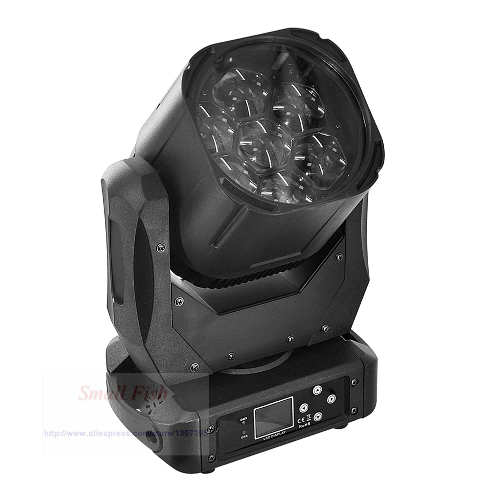 7X25W RGBW Quad Color Lamp Moving Head Beam Lights With Rotation Gobo Function For Disco DJ Music Party KTV Night Light