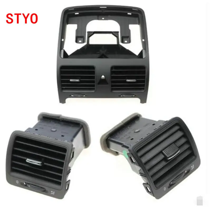 STYO Car Center Air Conditioner Outlet Vent Nozzle Set For VW Jetta 5 Golf MKV Rabbit