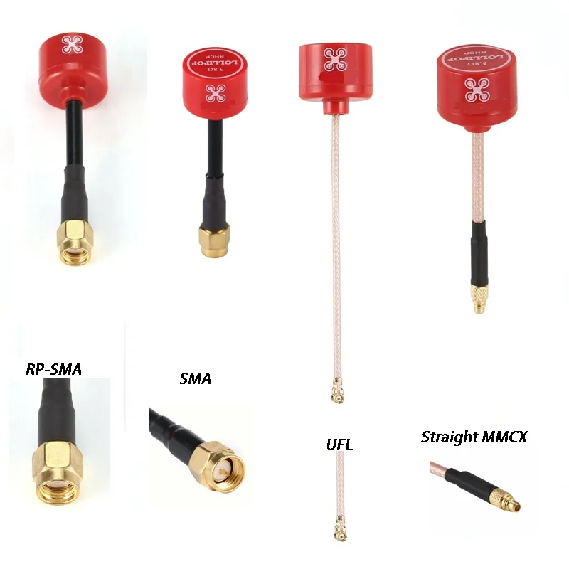 Antenna 5.8G 2.3Dbi TX RX RHCP FPV SMA RPSMA UFL Straight MMCX 7.2g FPV Antenna For RC Drone