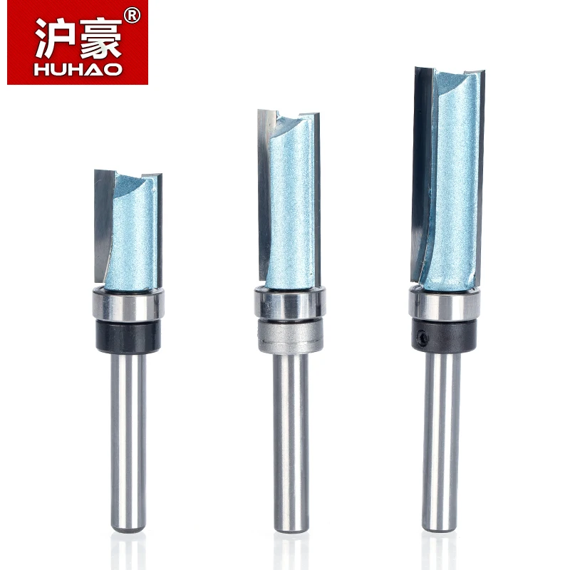 Huhao 1pc rolamento flush trim router bit para 1/2 de madeira \