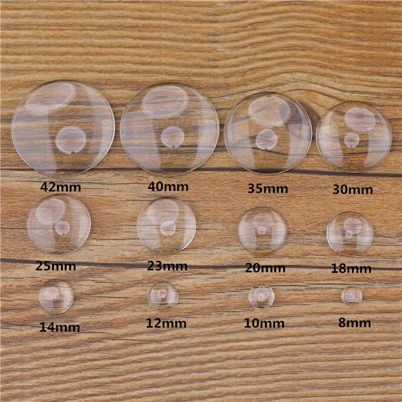 DIY Jewelry Making Glass Cabochon Crafts 8/10/12/14/16/18/20/25/30//35/42mm Round Flat Back Clear Cameo for Pendant Necklace