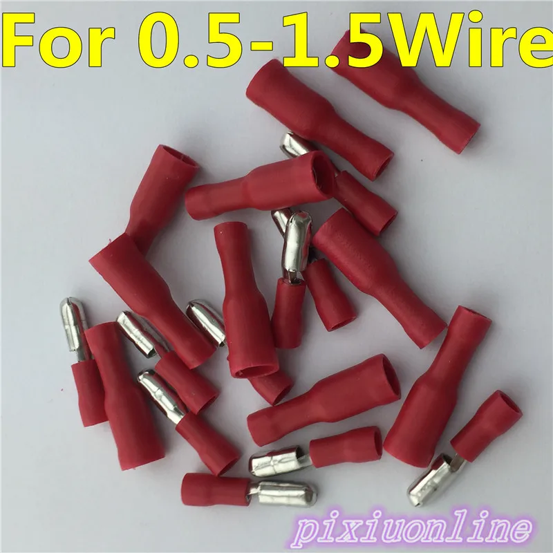 

10pair For 0.5-1.5Wire FRD(MPD)2-156 Red Bullet Type High QualityFemale/Male Wire Splice Crimp Terminal L8Y Plug Connector