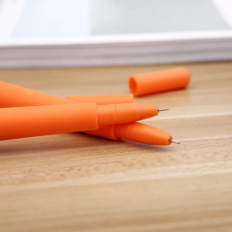 4 pcs Korean new cute cartoon creative white rabbit love carrot student black neutral pen office signature pen