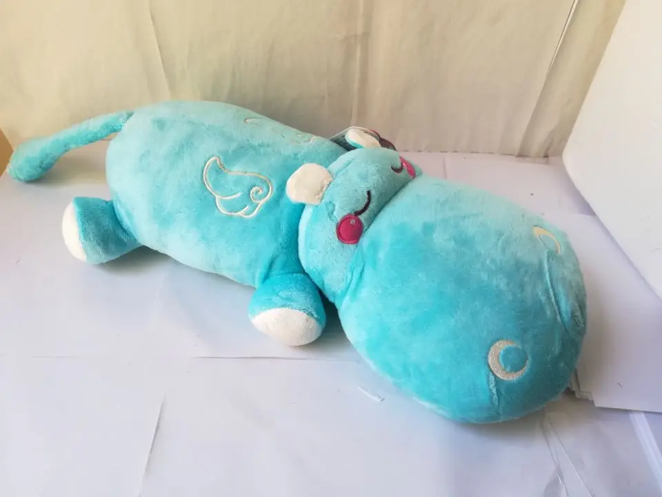 ippopotamo del fumetto circa 45 cm adorabile ippopotamo blu peluche morbido cuscino regalo di compleanno w2770