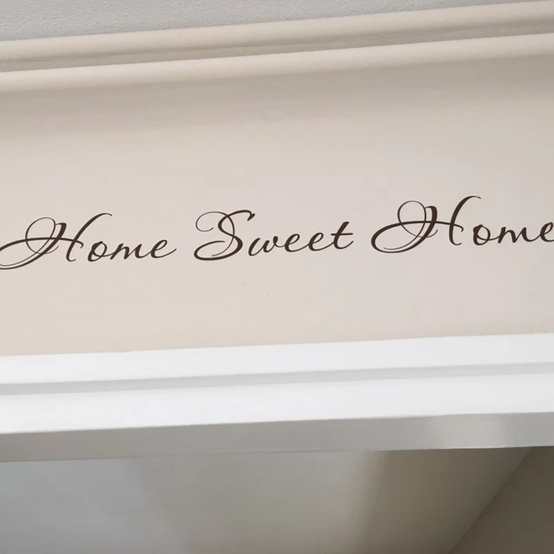 Pegatinas de pared con cita de Hogar dulce, letras de vinilo, palabra para puerta delantera o pared, arte, calcomanía, pegatina