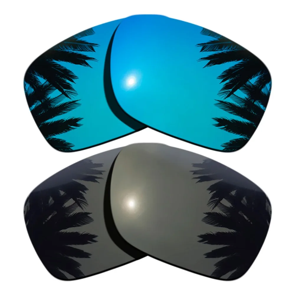 

(Blue Mirrored Coating+Black) 2-Pairs Polarized Replacement Lenses for Holbrook Frame 100% UVA & UVB Protection