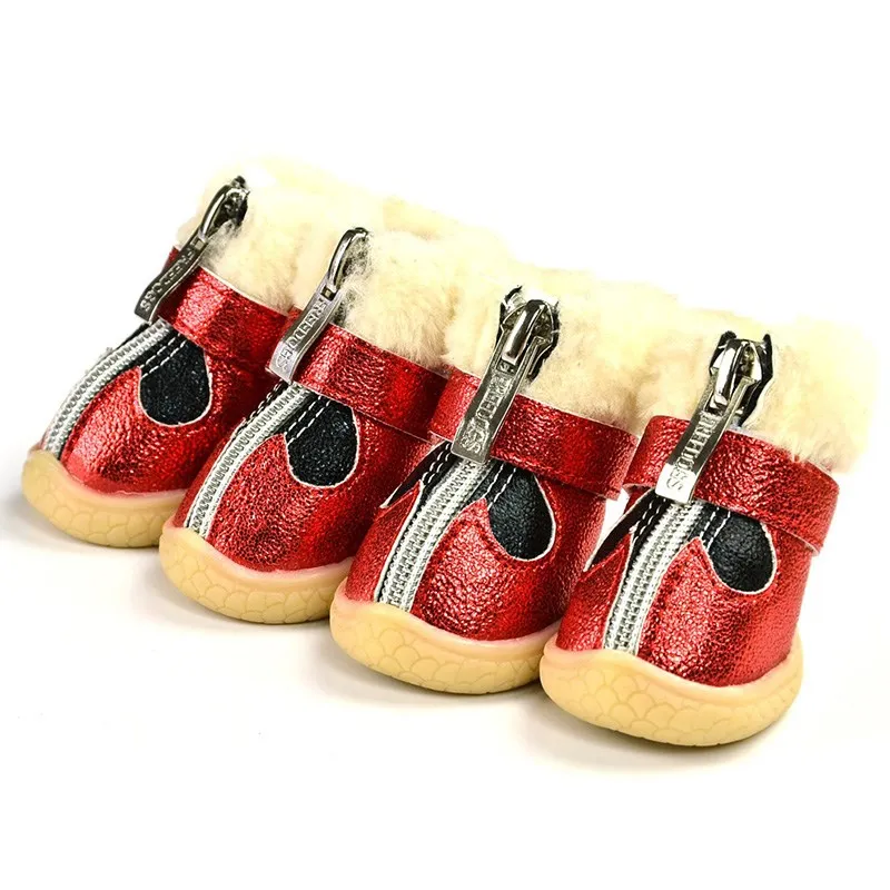 Love Bling Winter Shoes For Dogs Lot Anti-slip Cute Waterproof Black Warm Boots For Puppy Animal Clothing & shoes Size Products