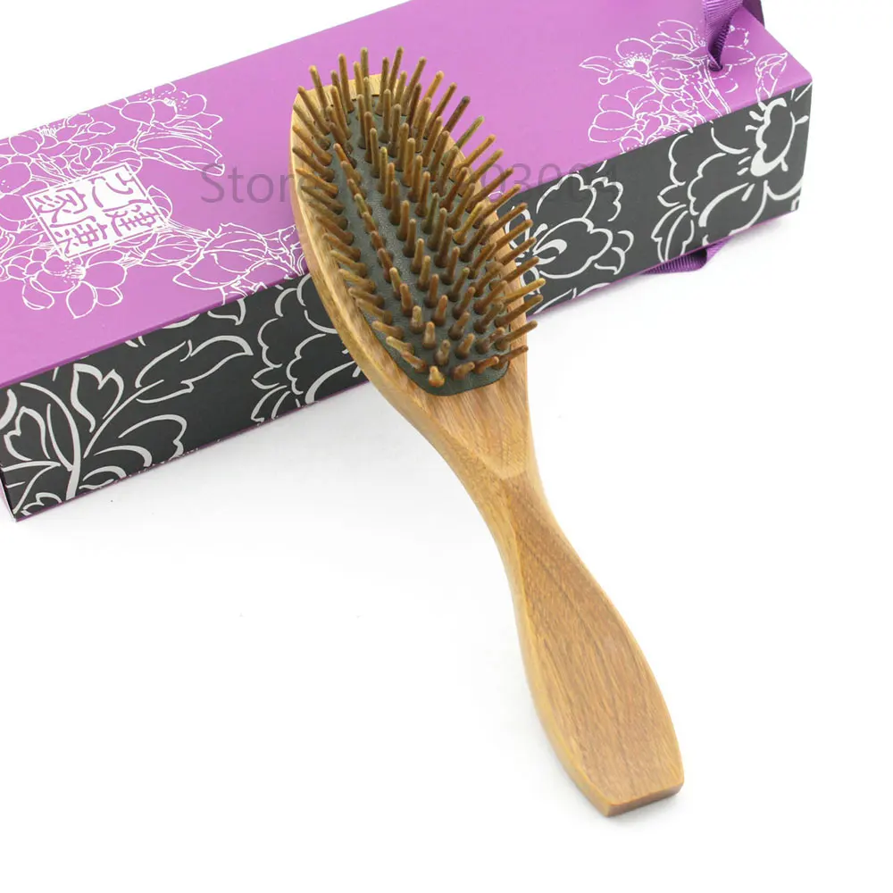 

Professional Hair Care Green Sandalwood Combs Detangling Long Hair Airbag Brush Detangle Healthy Massage Antistatic Hairbrush