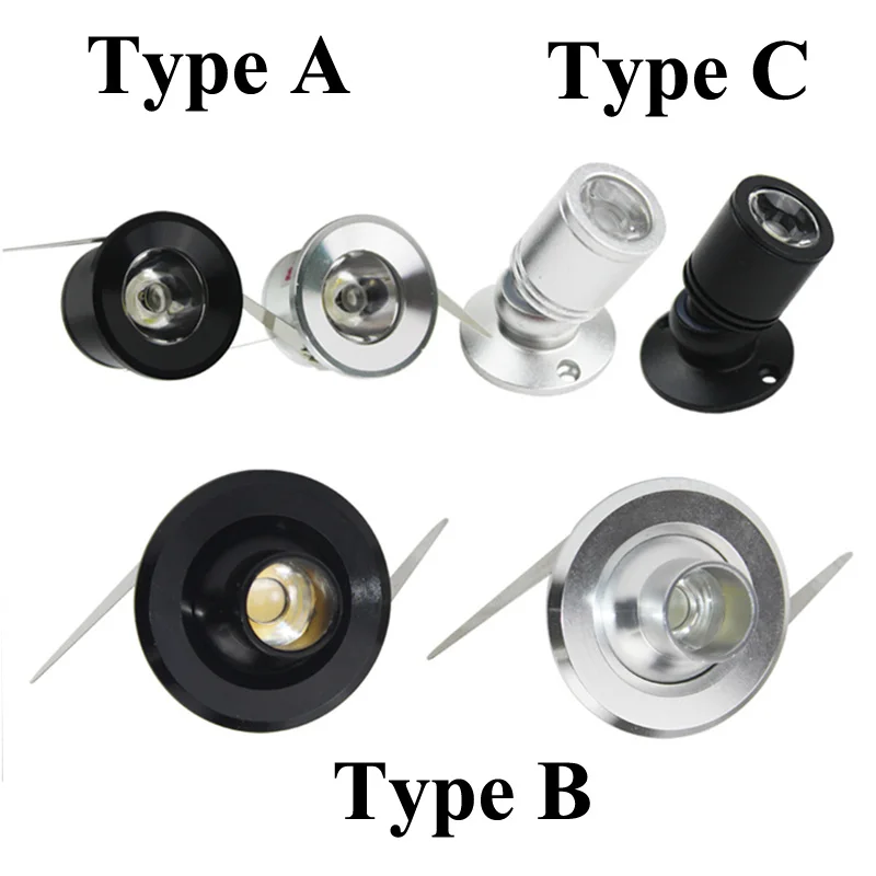 1W 3W LED Mini Downlight Under Cabinet Spot Light Ceiling Recessed Lamp AC110V 220V Down lights DC12V