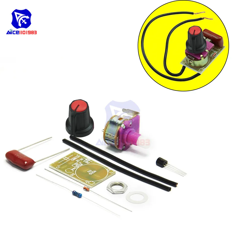 Solderless 100W Switch Speed Regulation Module for Arduino Dimming Light Board AC Motor Switch Potentiometer Diode MAC97A6