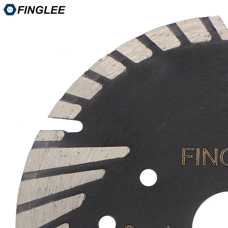 FINGLEE 4.5/5/6/7/9 inch Granite Diamond Cutting Saw Blade Cutting DiscTurbo Teeth Slant Protection for Concrete, Marble Stone