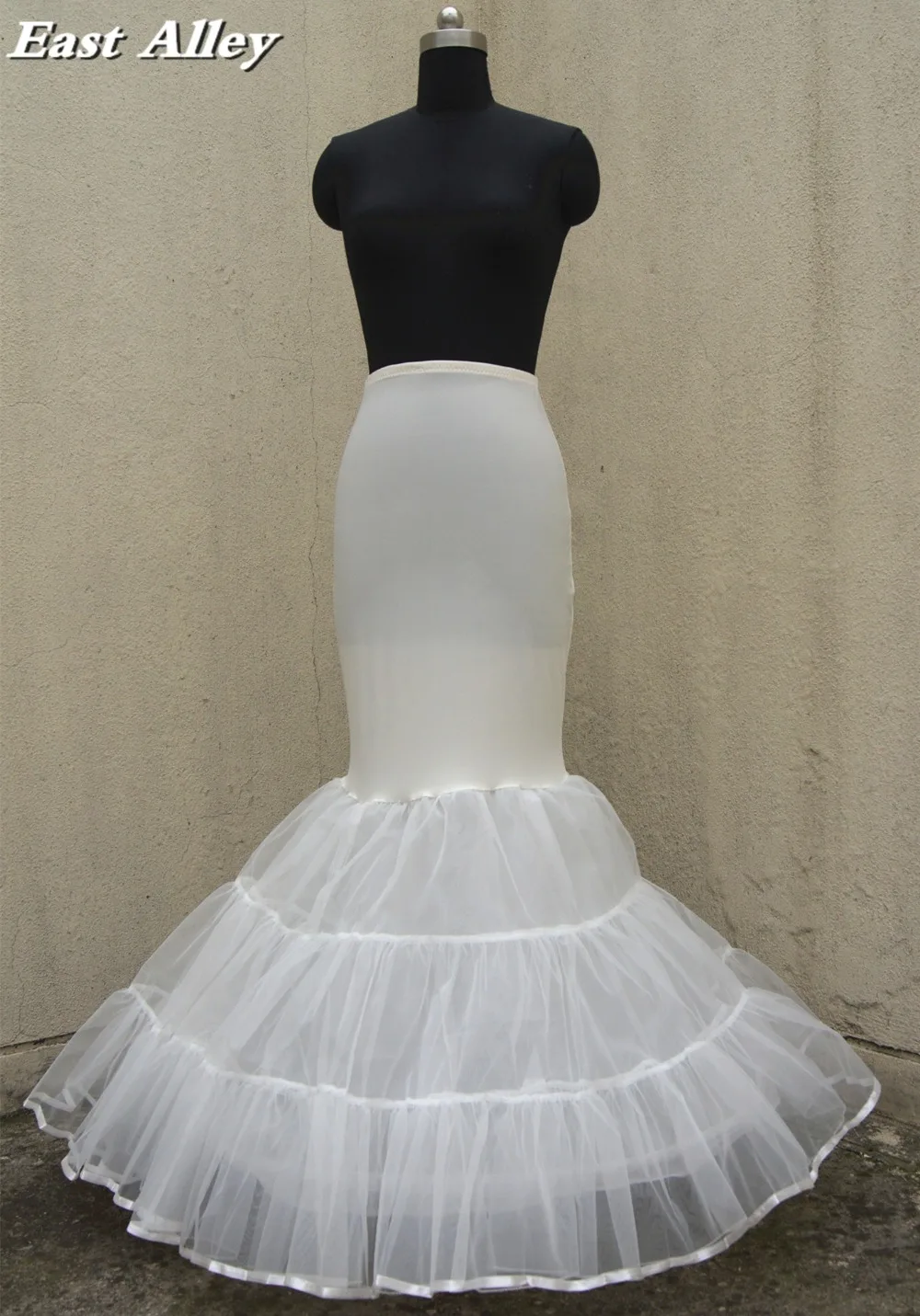 Enagua para vestido de sirena, ropa interior de crinolina para boda, antideslizante, color blanco, marfil y negro, nuevo