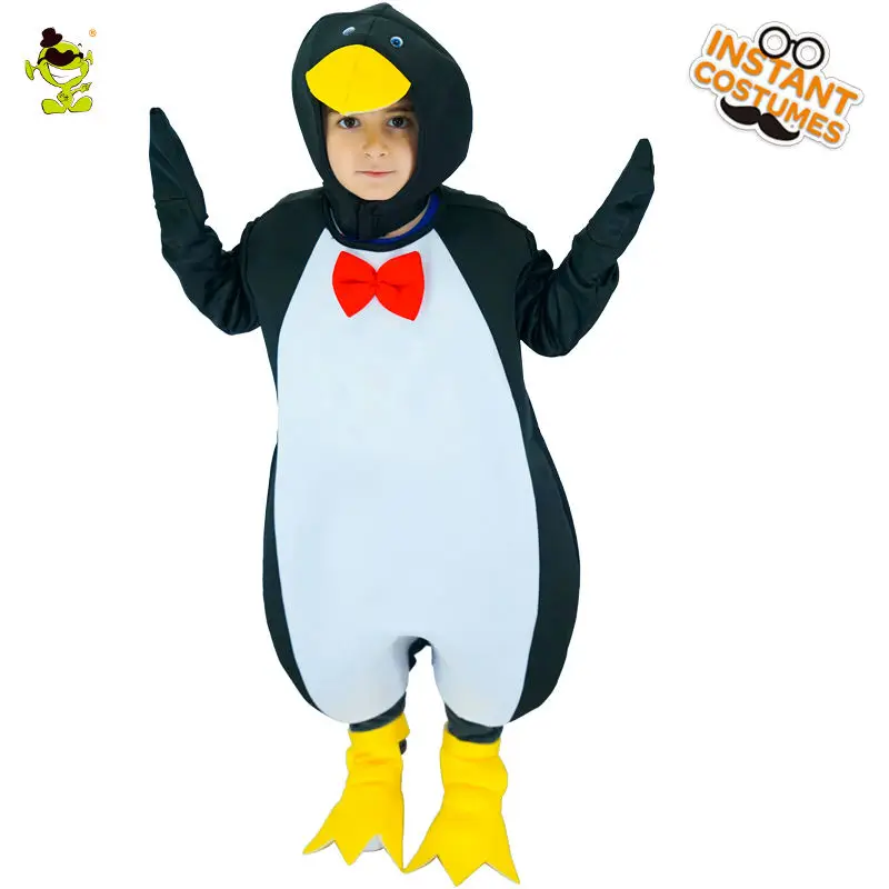 Unisex Cute Penguin Costume for Kids Lovely Animal Jumpsuit Purim Party Cosplay Fancy Dress Up Halloween Clothing for Children image 2