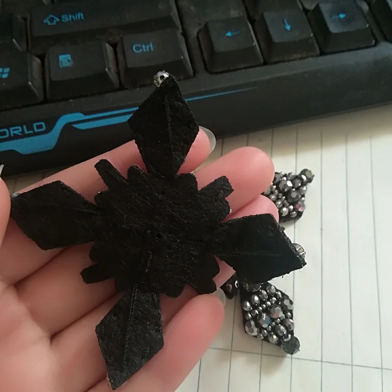 3 pz/lotto mano-chiodo bead abbigliamento patch bag materiali ausiliari fai da te industrie pesanti croce 3D bead patch mano decorazione applique