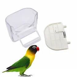 Plastic Bird feeders with lid Bird cage accessories Parrot Pigeon Bird Feeding supplies Prevent splashing Food box 2 Pcs