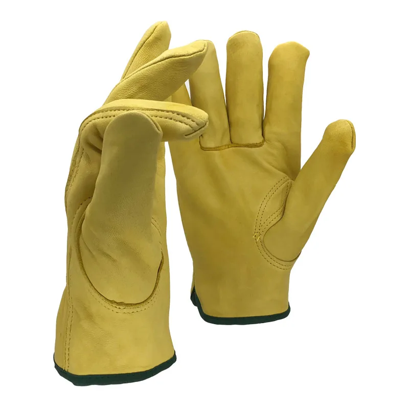 Guantes de trabajo de seguridad de cuero de oveja para hombres, guantes de soldadura para trabajo, protectores de seguridad para jardín, deportes, MOTO, resistentes al desgaste, 4020 años