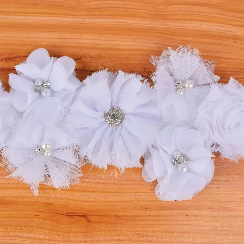 Pure White Floral Maternity Sash Pregnancy Belly Belt Photo Props Gift Baby Shower Party Photography Props Waistband