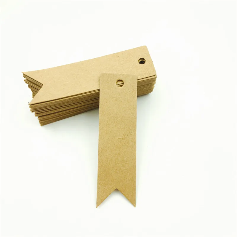 100pcs/lot Brown Kraft Paper Tags DIY Mini Food Lable Craft Hand Draw Tags Wedding Card Strings 7*2cm