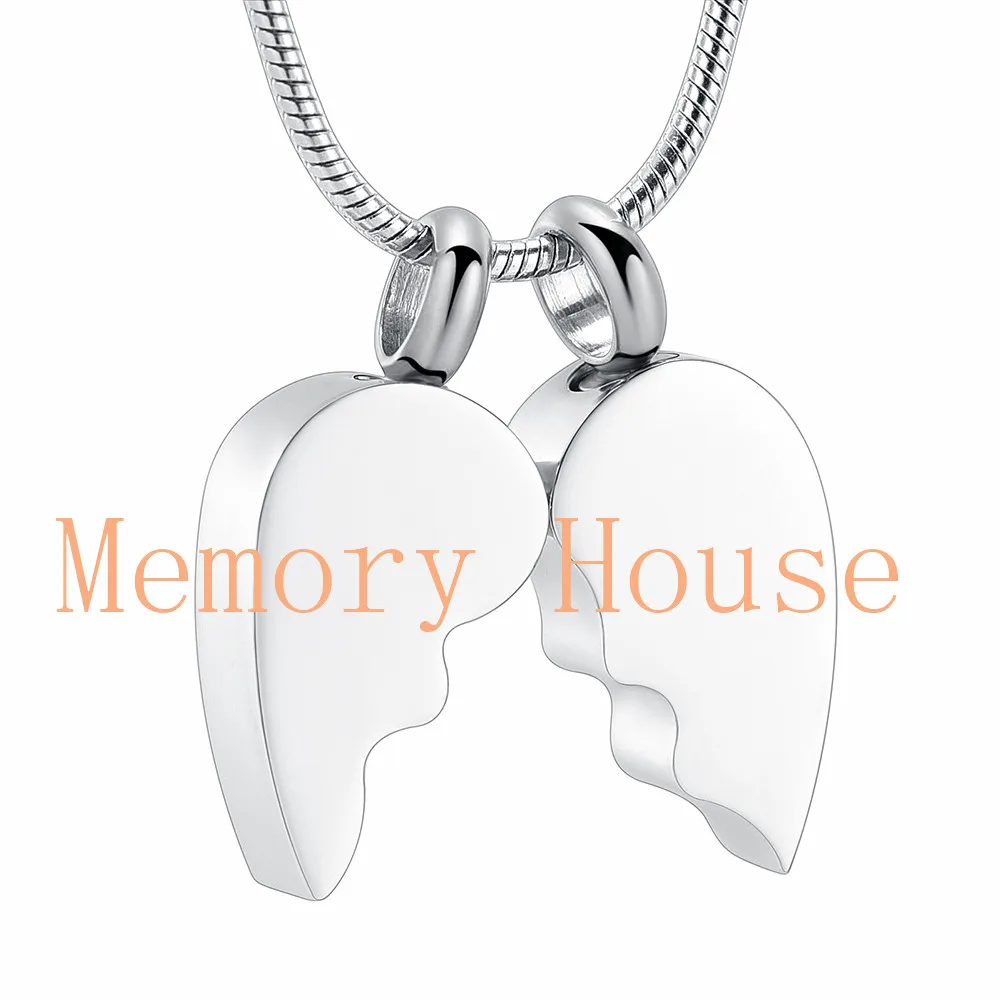 

JJ010 Blank Engravable Stainless Steel Broken Heart Cremation Jewelry For Couple Keespaek Memorial Urn Necklace Ashes Pendant