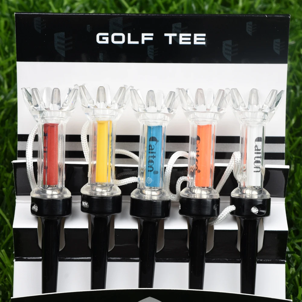 79mm/90mm  5pcs/set golf Tees With Original package Plastic Step Down Golf Ball tee Holder Local Ret Golf Training Practice tees