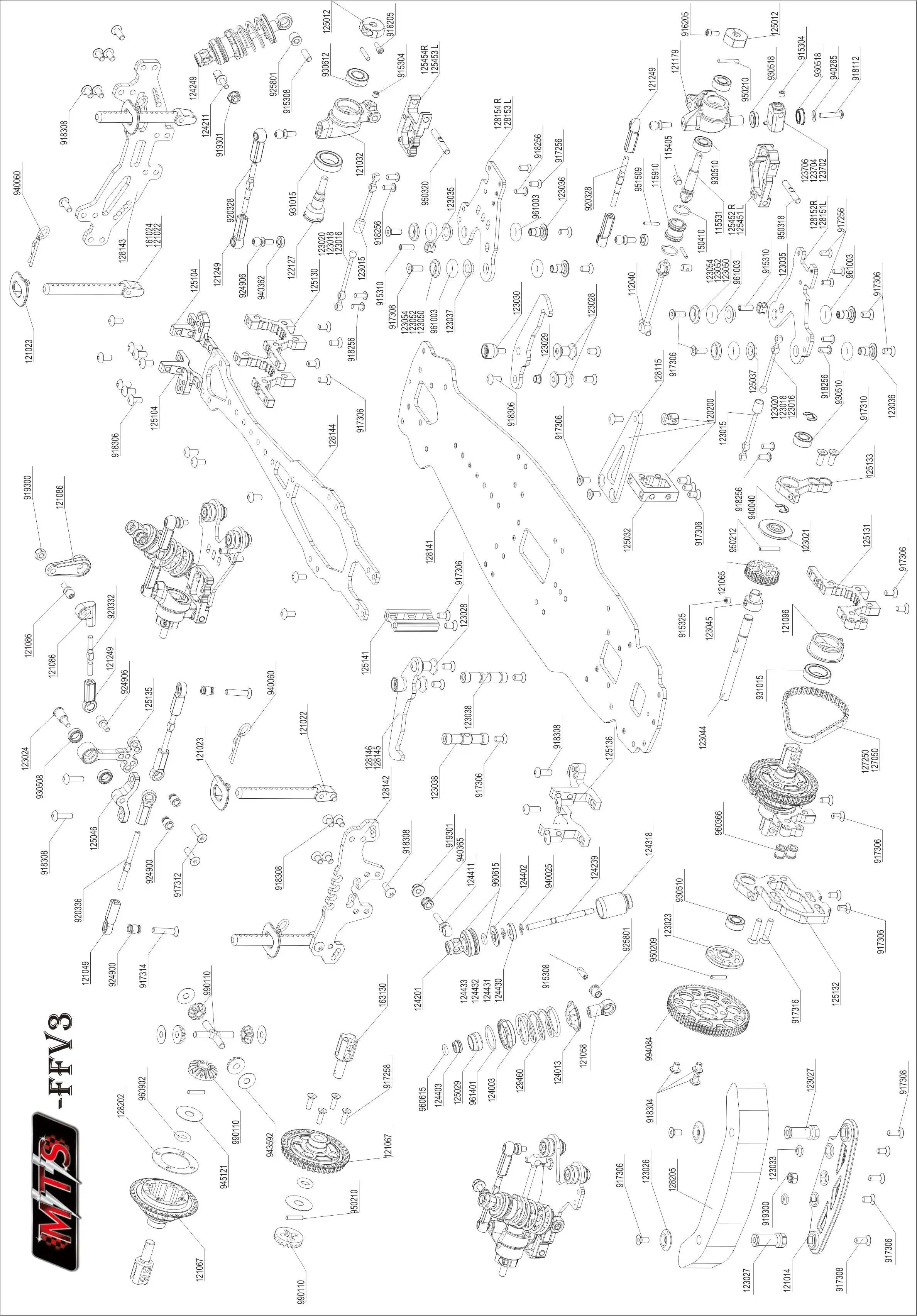 SN-RC S 130003   MTS-FFV3 MTS FFV3 V3 RC نموذج 1/10th مقياس FWD الدفع الأمامي الكهربائية بجولة سيارة سباق RC سيارة #5