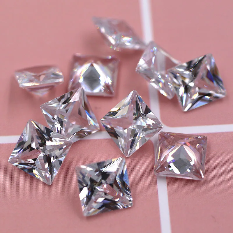 Square Zircon glass crystal strass artificial gemstone Pointback rhinestones for earring necklace pandent