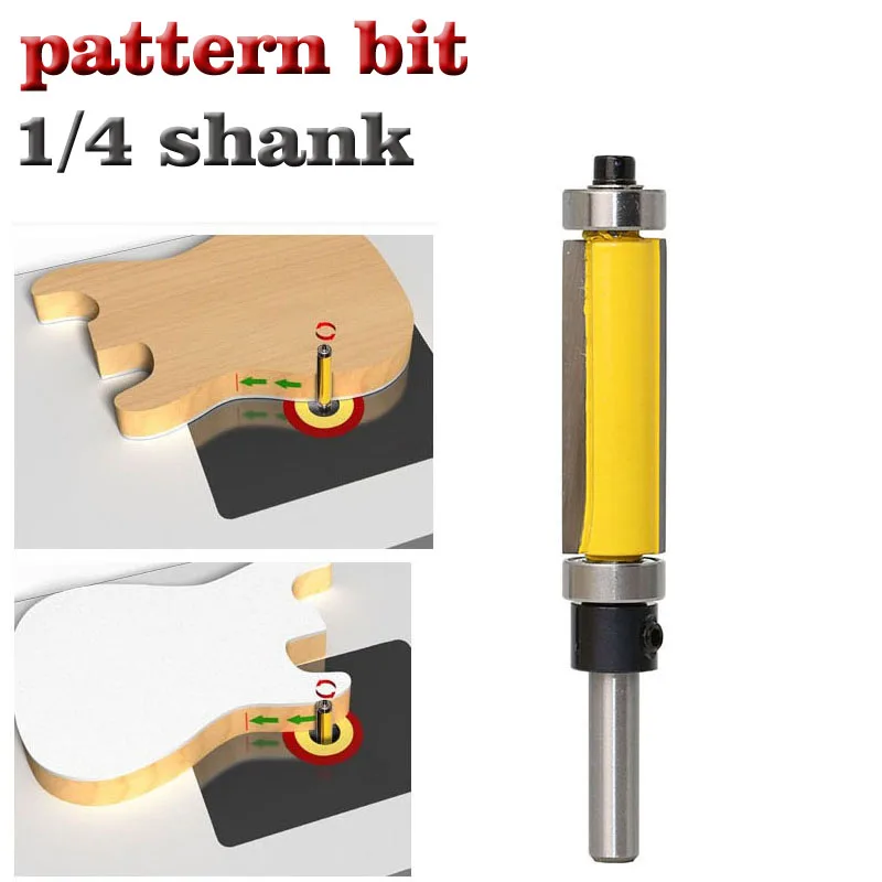 Router Bit com Long Routing Cutters Modelo de Haste Guarnição Router Bit 1pc Top And Bottom Ball Bearings Woodworking Tool Características