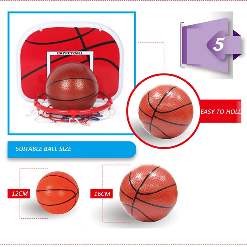 Outdoor Indoor Sport Basketball Playing Toy Set Adjustable Stand Basket Holder Hoop Goal Game Mini Child Yard Game Boy Toys Gift