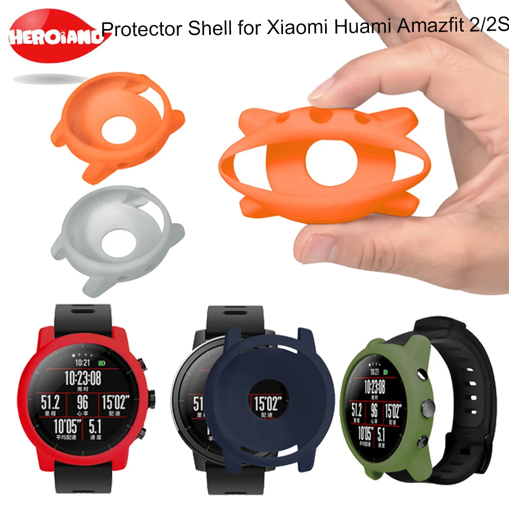 غطاء واقي من السيليكون لهاتف Xiaomi Huami Amazfit 2/2S Stratos ، إطار ساعة amazfit 2 stratos