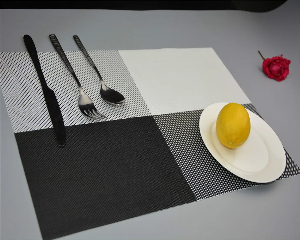 4pcs/Lot FDA PVC Placemat Bar Mat Acessorios De Cozinha 30*45cm Plate Mat Table Mat Set Kitchen Hot Pads JI 0801