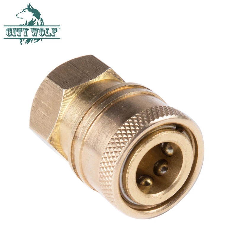 City wolf high pressure washer  total brass G1/4 female thread quick connector snow foam lance adaptor car  washer accessory